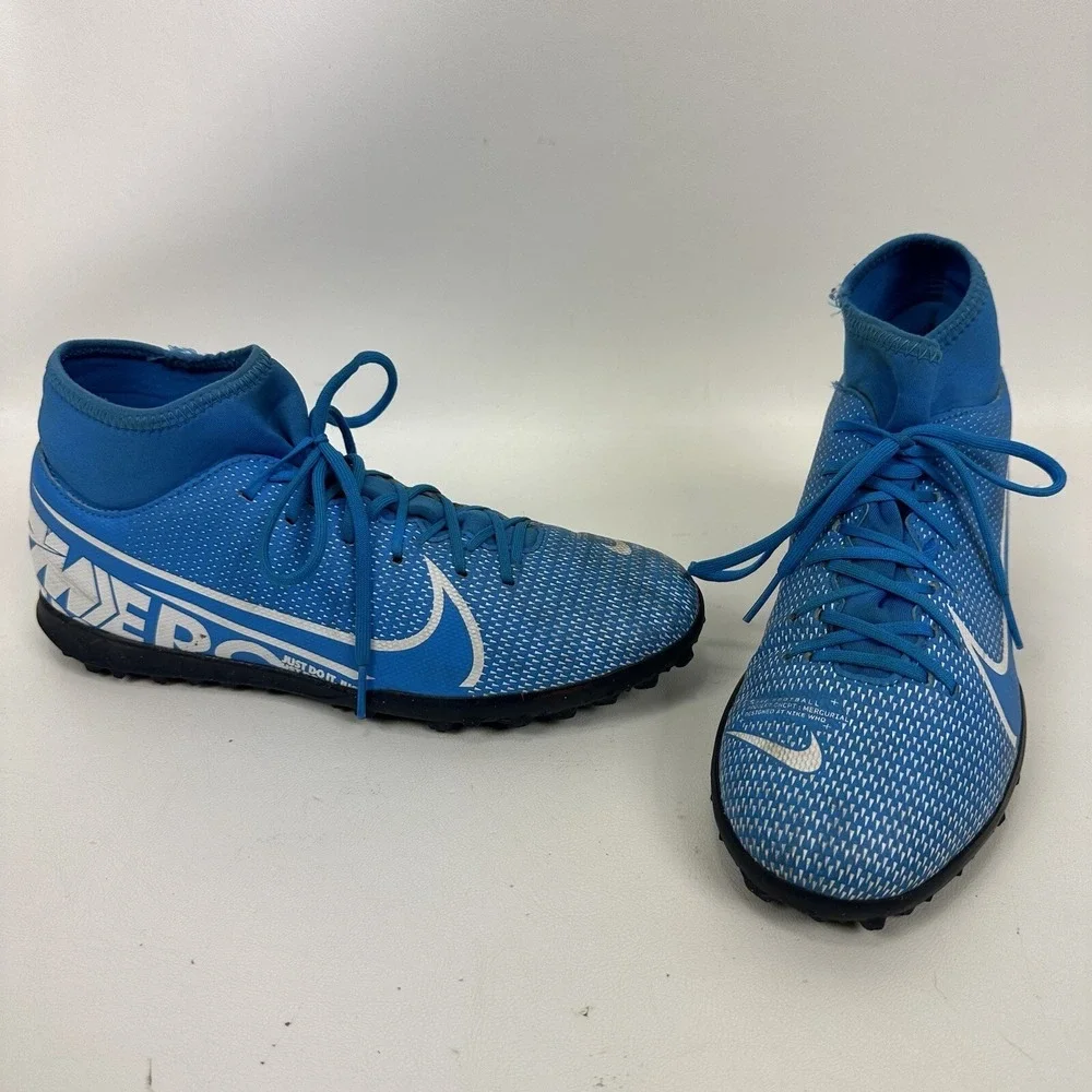 Nike Superfly Mercurial AT7980-414 Blue White Mens Size 7‎ NO INSOLES